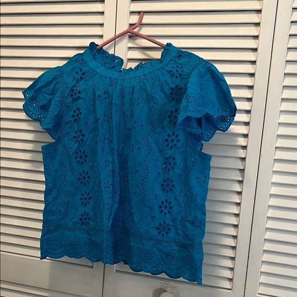 Jennifer & grace Tops - # 0891+ Women's Blue Eyelet Top